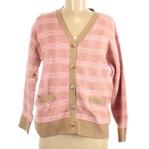 Style Tang preppy cardigan pink nude  M